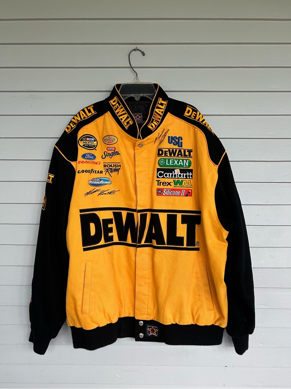 Vintage Nascar DeWALTRacing Jacket  Signed By Driver Matt Kenseth Sz XL Mens